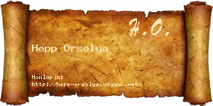 Hepp Orsolya névjegykártya